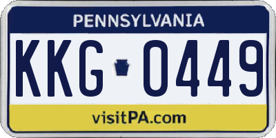 PA license plate KKG0449