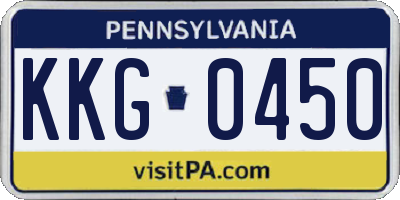 PA license plate KKG0450