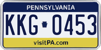 PA license plate KKG0453