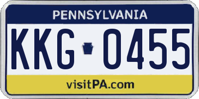 PA license plate KKG0455