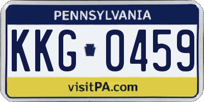 PA license plate KKG0459