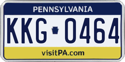 PA license plate KKG0464