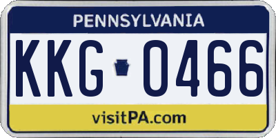 PA license plate KKG0466