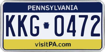 PA license plate KKG0472