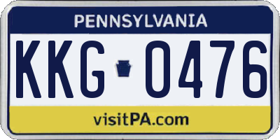 PA license plate KKG0476