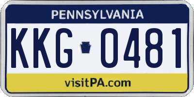PA license plate KKG0481
