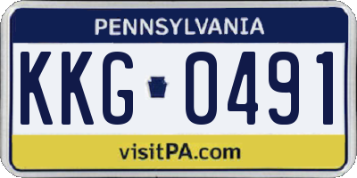 PA license plate KKG0491