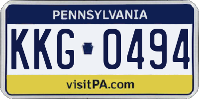 PA license plate KKG0494