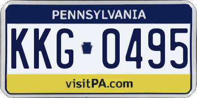 PA license plate KKG0495