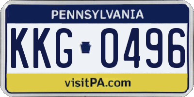 PA license plate KKG0496