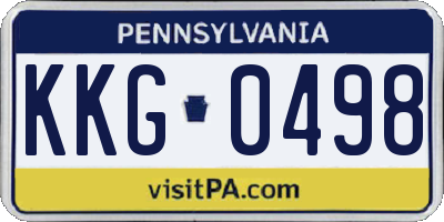 PA license plate KKG0498