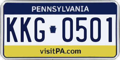 PA license plate KKG0501