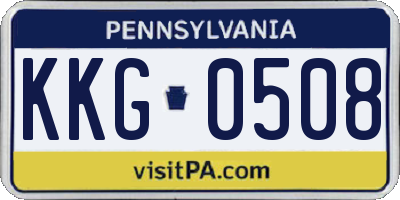 PA license plate KKG0508