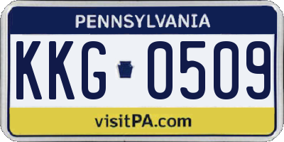PA license plate KKG0509