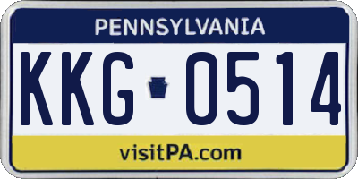 PA license plate KKG0514
