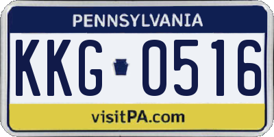 PA license plate KKG0516