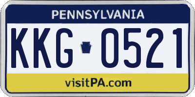 PA license plate KKG0521