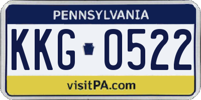PA license plate KKG0522