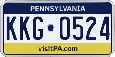 PA license plate KKG0524