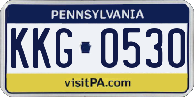 PA license plate KKG0530