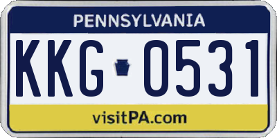 PA license plate KKG0531