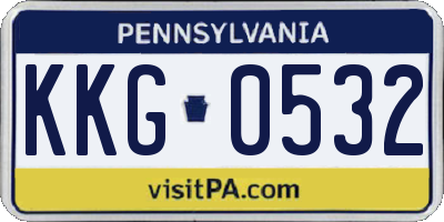 PA license plate KKG0532