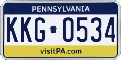 PA license plate KKG0534