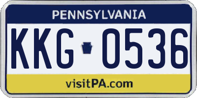 PA license plate KKG0536