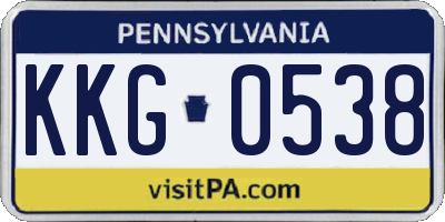 PA license plate KKG0538