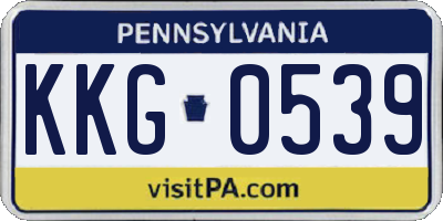 PA license plate KKG0539