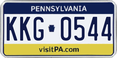 PA license plate KKG0544