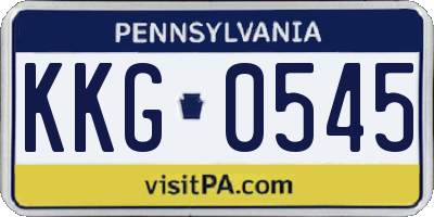 PA license plate KKG0545