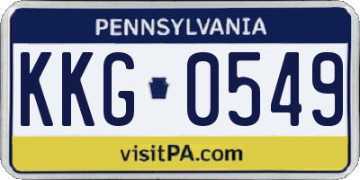 PA license plate KKG0549