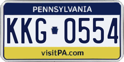 PA license plate KKG0554