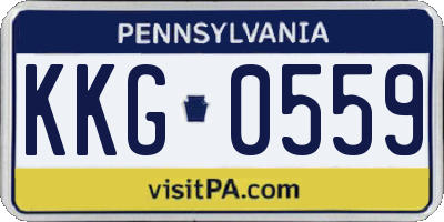 PA license plate KKG0559