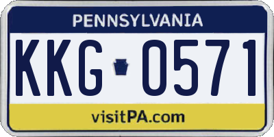 PA license plate KKG0571