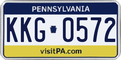 PA license plate KKG0572