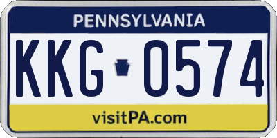 PA license plate KKG0574