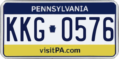 PA license plate KKG0576