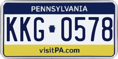 PA license plate KKG0578