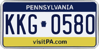 PA license plate KKG0580