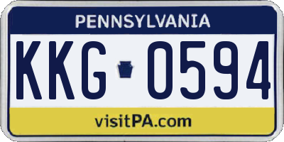 PA license plate KKG0594
