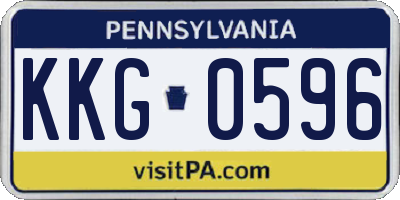PA license plate KKG0596