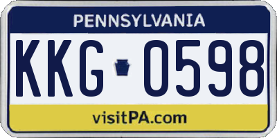 PA license plate KKG0598