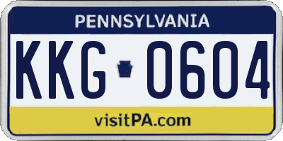 PA license plate KKG0604