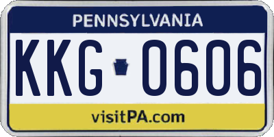 PA license plate KKG0606