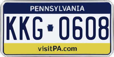 PA license plate KKG0608