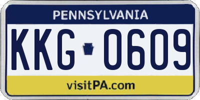 PA license plate KKG0609