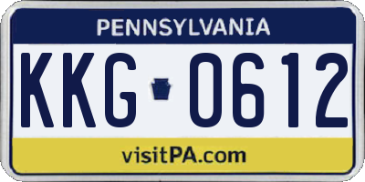 PA license plate KKG0612