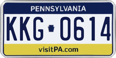 PA license plate KKG0614